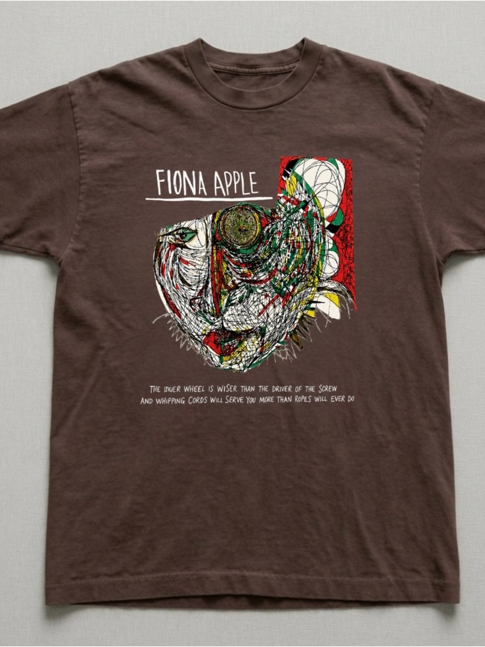 Fiona Apple Multicolor Abstract Heart Graphic T-Shirt